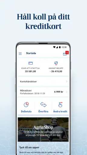 Agriakortet - Ditt kreditkort screenshot