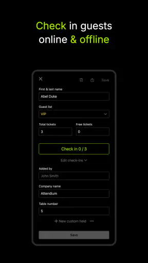 Attendium: Guest list app screenshot