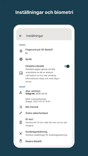 BankID säkerhetsapp screenshot