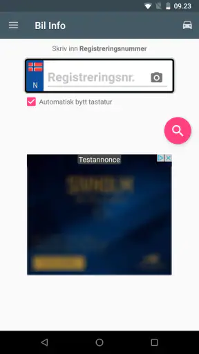 Bil Info Registreringsnummer screenshot