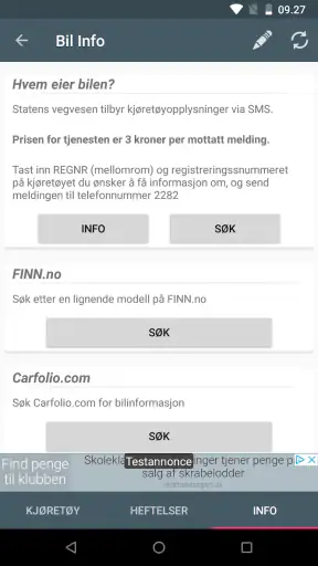 Bil Info Registreringsnummer screenshot