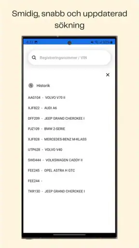 Bilregistret screenshot