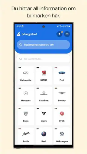 Bilregistret screenshot