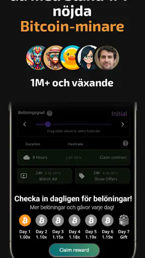 Bitcoinbrytning (Kryptominer) screenshot