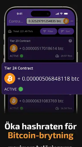 Bitcoinbrytning (Kryptominer) screenshot