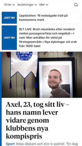 Blekinge Läns Tidning screenshot