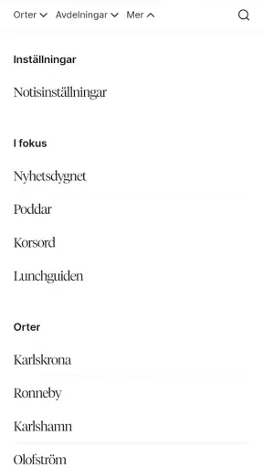 Blekinge Läns Tidning screenshot