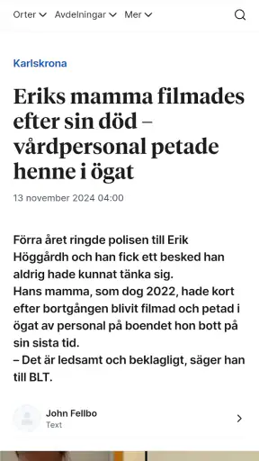 Blekinge Läns Tidning screenshot