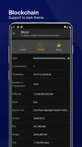 Blockchain Dashboard screenshot