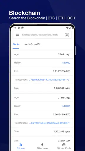 Blockchain Dashboard screenshot