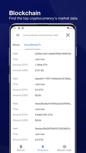 Blockchain Dashboard screenshot