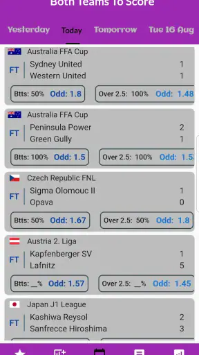 Both Teams To Score Betting screenshot