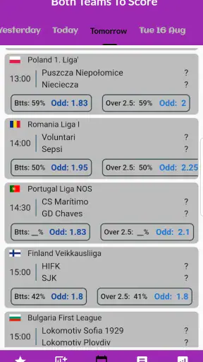 Both Teams To Score Betting screenshot