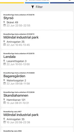 Brandfarliga arbeten screenshot
