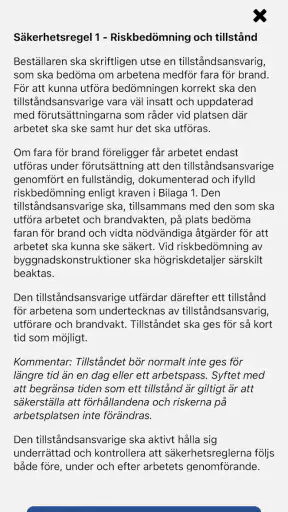Brandfarliga arbeten screenshot