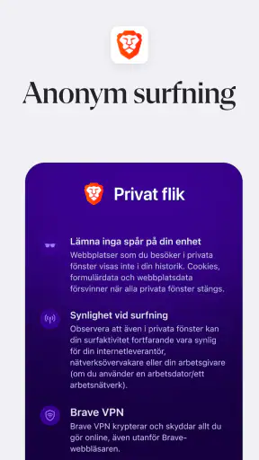 Brave: Webbläsare och Sökmotor screenshot