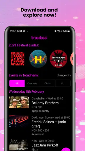 Broadcast Events screenshot