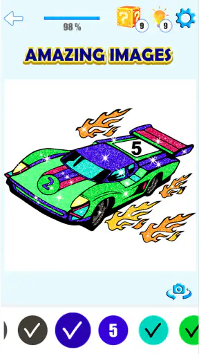 Cars Paint By Numbers Book screenshot