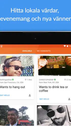 Couchsurfing reseapp screenshot