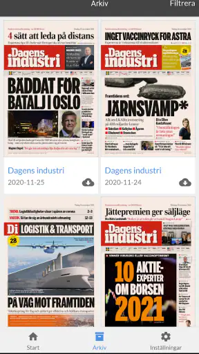 Di e-tidning - Dagens industri screenshot