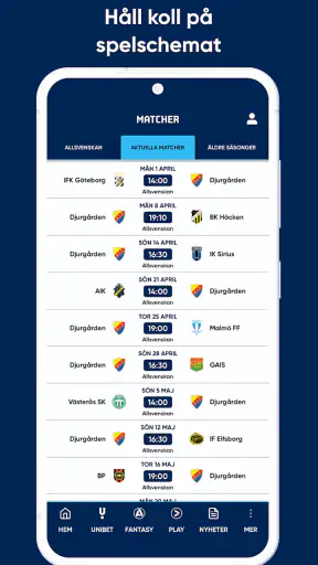 DIF Fotboll Live screenshot