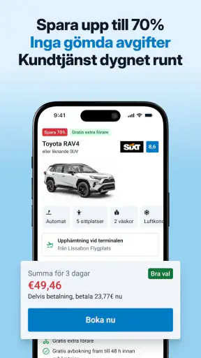 DiscoverCars.com -biluthyrning screenshot