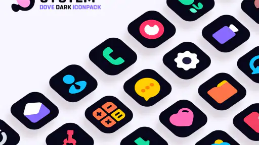 Dove Dark : Icon Pack screenshot