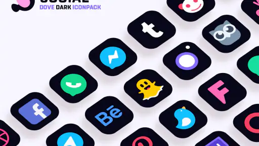 Dove Dark : Icon Pack screenshot