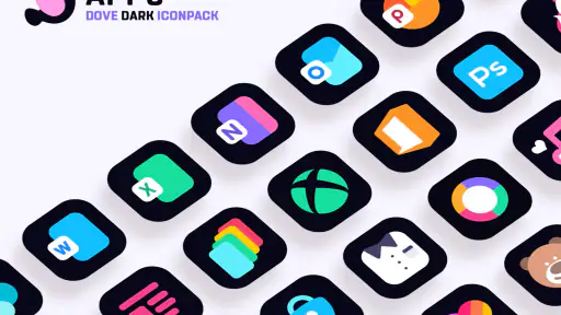 Dove Dark : Icon Pack screenshot
