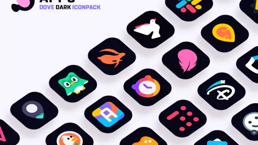 Dove Dark : Icon Pack screenshot