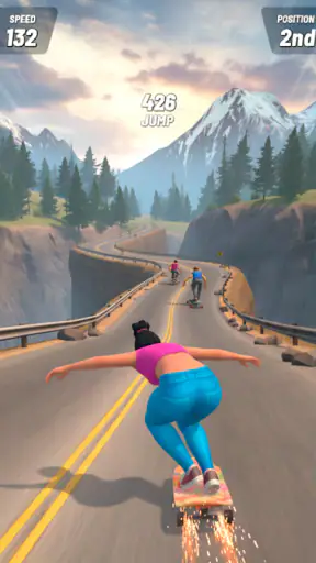 Downhill Skate Race racingspel screenshot
