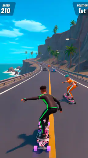 Downhill Skate Race racingspel screenshot