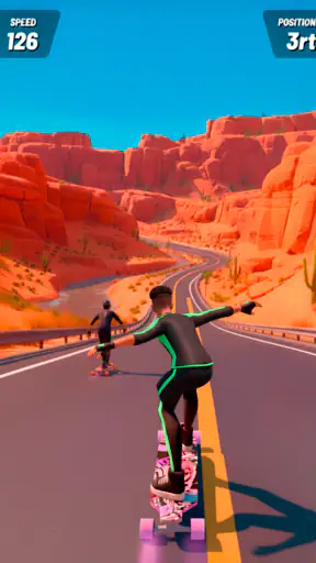 Downhill Skate Race racingspel screenshot