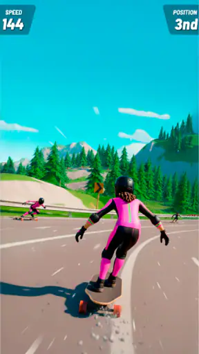 Downhill Skate Race racingspel screenshot