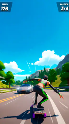 Downhill Skate Race racingspel screenshot