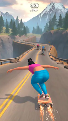 Downhill Skate Race racingspel screenshot