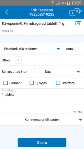 e-Förskrivning screenshot