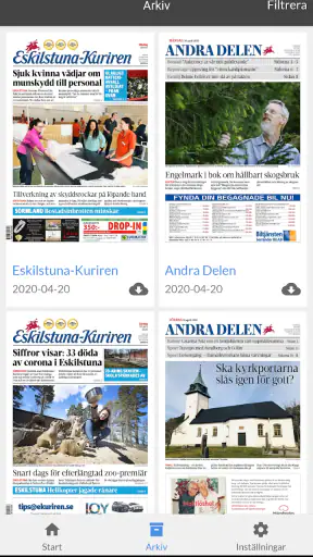 E-tidning Eskilstuna Kuriren screenshot