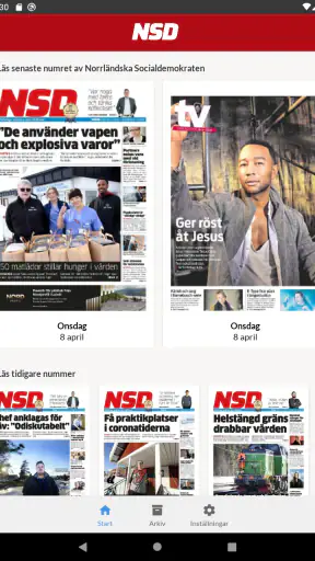 E-tidning NSD screenshot