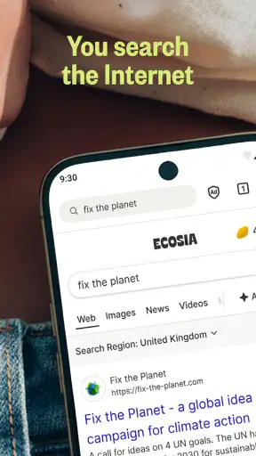 Ecosia: Search to plant trees screenshot