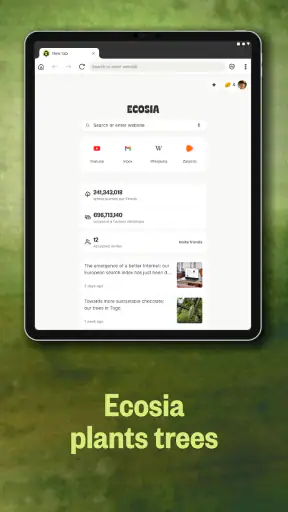 Ecosia: Search to plant trees screenshot