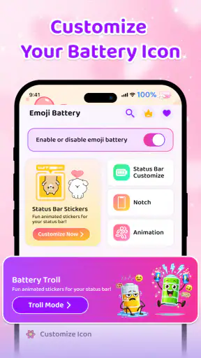 Emoji Battery Icon Customize screenshot