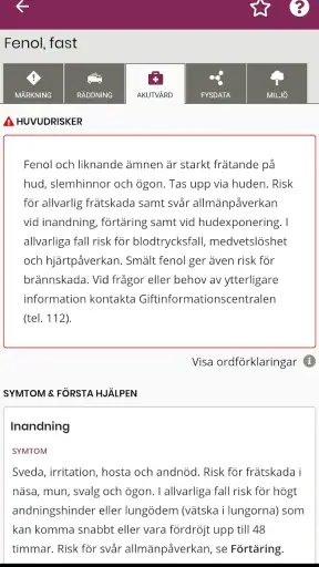 Farliga ämnen screenshot