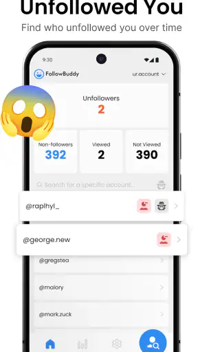 Find Unfollowers - FollowBuddy screenshot