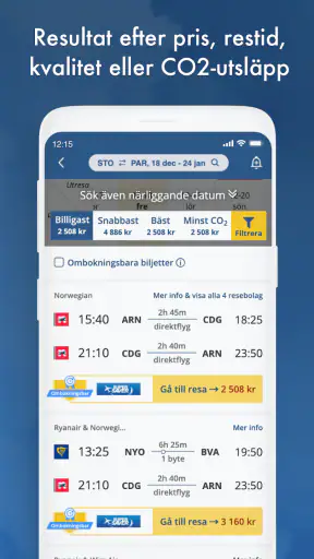 Flygresor.se screenshot