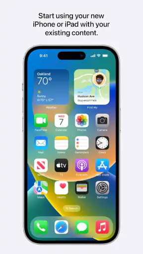 Flytta till iOS screenshot