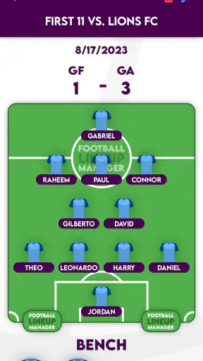 Football Lineup Manager screenshot