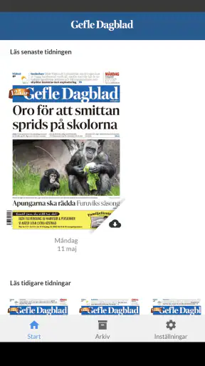 Gefle Dagblad e-tidning screenshot