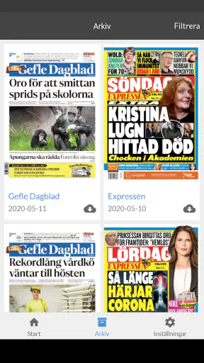 Gefle Dagblad e-tidning screenshot
