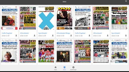 Gefle Dagblad e-tidning screenshot